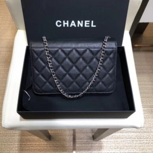 Chanel Nude/Quilting Grained Calfskin Wallet On Chain WOC Bag A84428 Black AQ00918 Chanel Nude/Quilting Grained Calfskin Wallet On Chain WOC Bag A84428 Black AQ00918