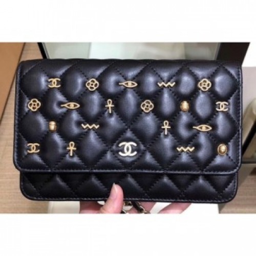 Chanel Charms Wallet On Chain WOC Bag Black 2019 AQ02124 Chanel Charms Wallet On Chain WOC Bag Black 2019 AQ02124