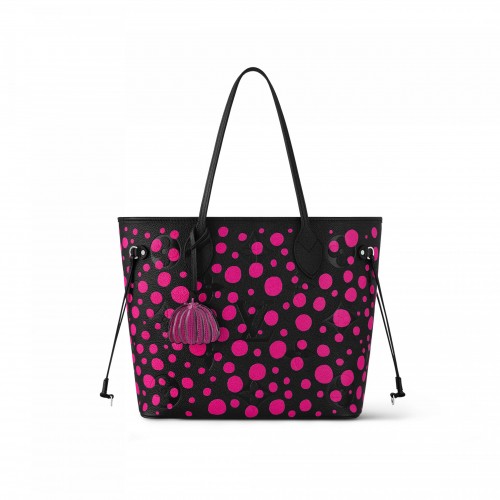 Louis Vuitton LV x YK Neverfull MM M46419 Noir Fuchsia Louis Vuitton LV x YK Neverfull MM M46419 Noir Fuchsia