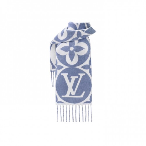 Louis Vuitton Blue M79214 FLIGHT MODE LV Medallion Scarf