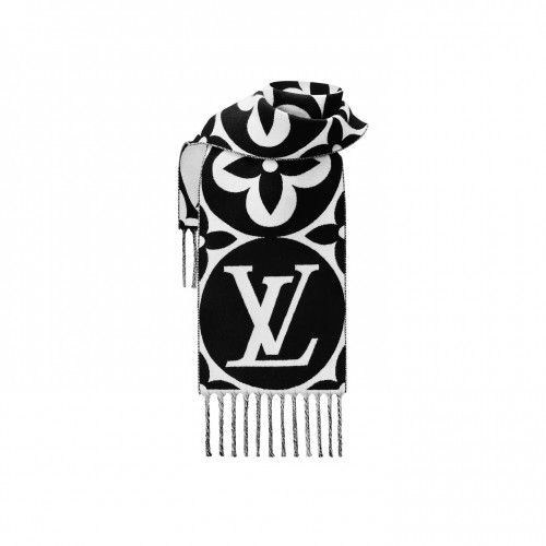 Louis Vuitton Black M79212 FLIGHT MODE LV Medallion Scarf