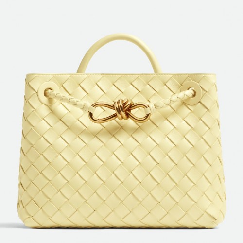 Bottega Veneta Small Andiamo Bag In Ice Cream Intrecciato Lambskin Bottega Veneta Small Andiamo Bag In Ice Cream Intrecciato Lambskin