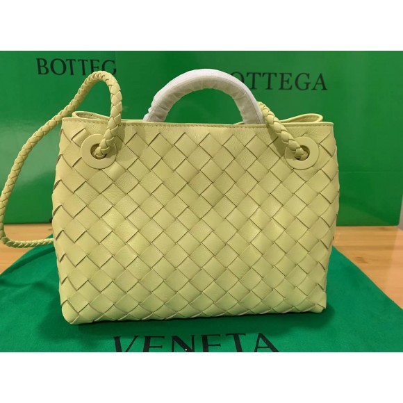 Bottega Veneta Small Andiamo Bag In Ice Cream Intrecciato Lambskin Bottega Veneta Small Andiamo Bag In Ice Cream Intrecciato Lambskin
