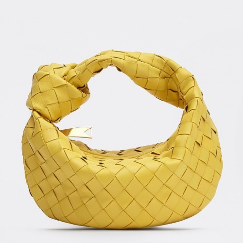 Bottega Veneta BV Jodie Mini Bag In Yellow Intrecciato Lambskin Bottega Veneta BV Jodie Mini Bag In Yellow Intrecciato Lambskin