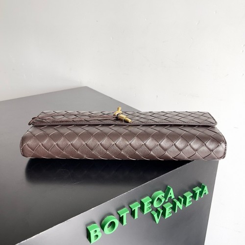 Bottega Veneta Andiamo Clutch with Handle in Fondant Intrecciato Lambskin Bottega Veneta Andiamo Clutch with Handle in Fondant Intrecciato Lambskin