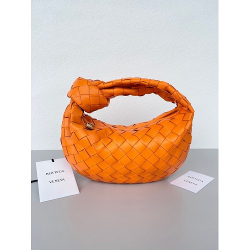 Bottega Veneta BV Jodie Mini Bag In Orange Intrecciato Lambskin Bottega Veneta BV Jodie Mini Bag In Orange Intrecciato Lambskin