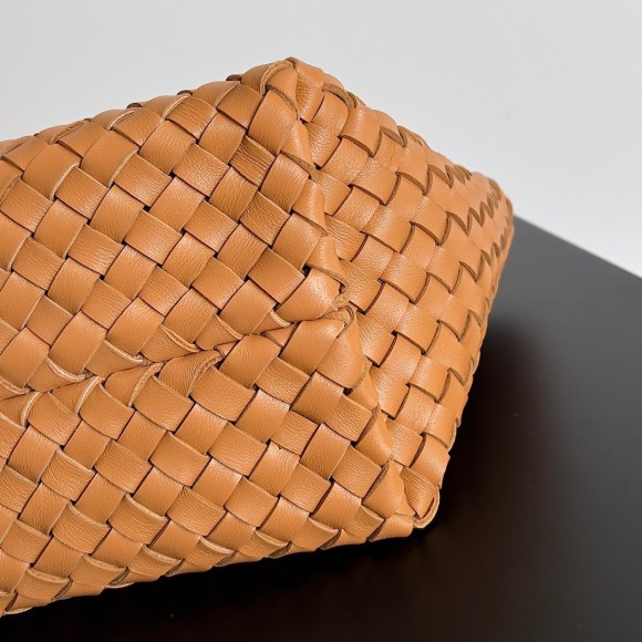 Bottega Veneta Cabat Mini Bag In Caramel Intrecciato Lambskin Bottega Veneta Cabat Mini Bag In Caramel Intrecciato Lambskin
