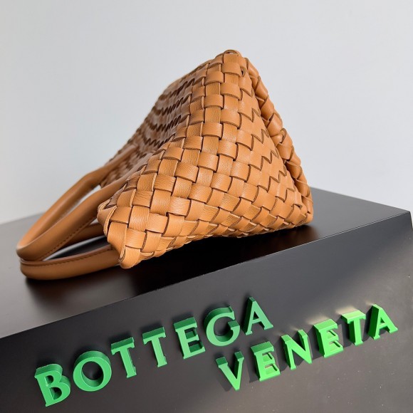 Bottega Veneta Cabat Mini Bag In Caramel Intrecciato Lambskin Bottega Veneta Cabat Mini Bag In Caramel Intrecciato Lambskin