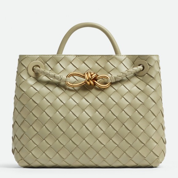 Bottega Veneta Small Andiamo Bag In Travertine Intrecciato Lambskin Bottega Veneta Small Andiamo Bag In Travertine Intrecciato Lambskin