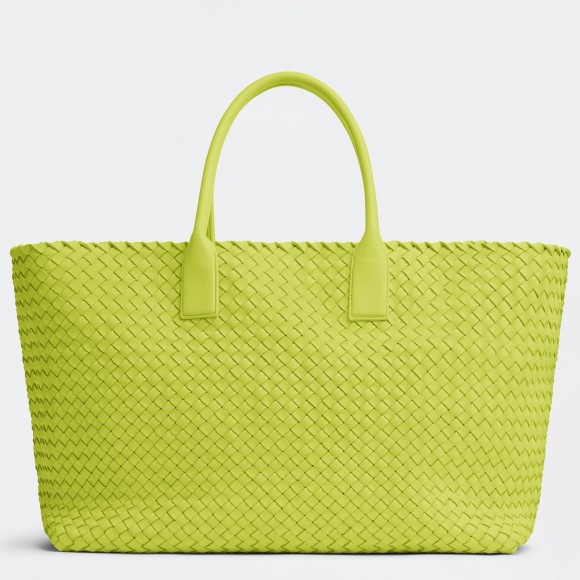 Bottega Veneta Cabat Large Bag In Acid Kiwi Intrecciato Lambskin Bottega Veneta Cabat Large Bag In Acid Kiwi Intrecciato Lambskin