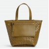 Bottega Veneta Small Flip Flap Bag in Acorn Intrecciato Lambskin