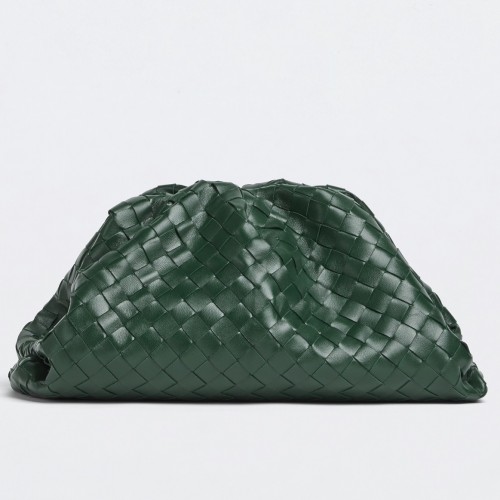 Bottega Veneta Large Pouch Clutch Bag In Raintree Intrecciato Lambskin Bottega Veneta Large Pouch Clutch Bag In Raintree Intrecciato Lambskin