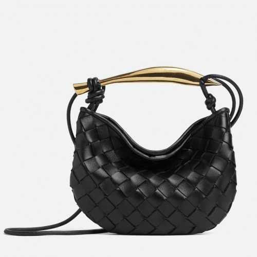 Bottega Veneta Sardine Mini Bag In Black Intrecciato Lambskin Bottega Veneta Sardine Mini Bag In Black Intrecciato Lambskin