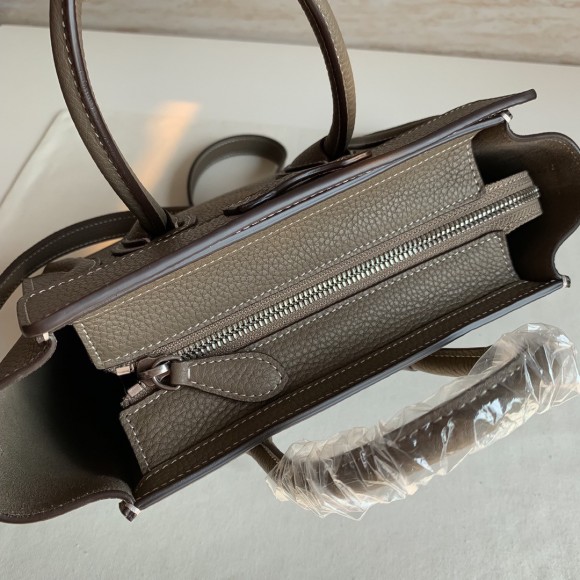 Celine Nano Luggage Tote Bag In Souris Drummed Calfskin Celine Nano Luggage Tote Bag In Souris Drummed Calfskin