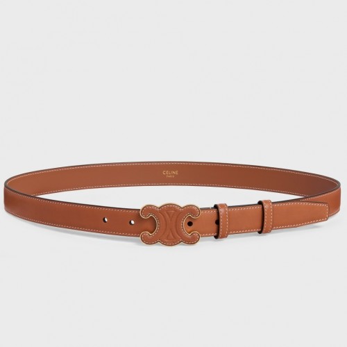 Celine Medium Cuir Triomphe Belt 25MM in Brown Calfskin Celine Medium Cuir Triomphe Belt 25MM in Brown Calfskin