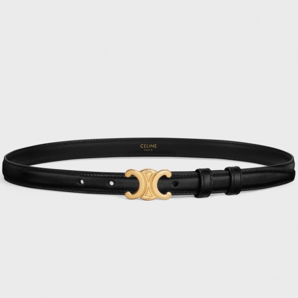 Celine Small Triomphe Belt 18MM in Black Calfskin Celine Small Triomphe Belt 18MM in Black Calfskin