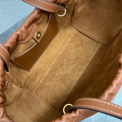 Celine Small Cabas Drawstring Cuir Triomphe Bag in Brown Calfskin Celine Small Cabas Drawstring Cuir Triomphe Bag in Brown Calfskin