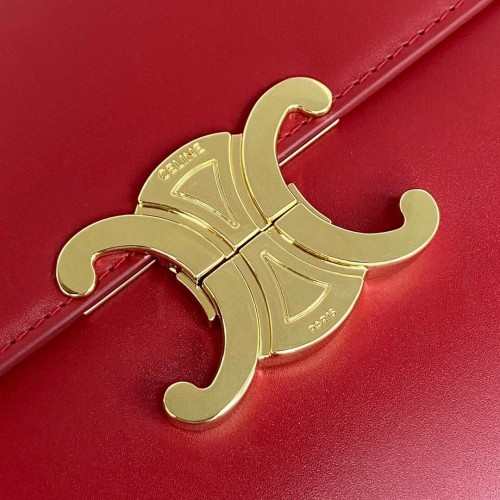 Celine Triomphe Large Bag In Red Calfskin Celine Triomphe Large Bag In Red Calfskin