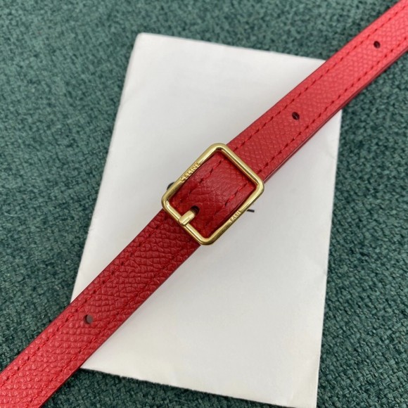 Celine Belt Nano Bag In Red Grained Calfskin Celine Belt Nano Bag In Red Grained Calfskin