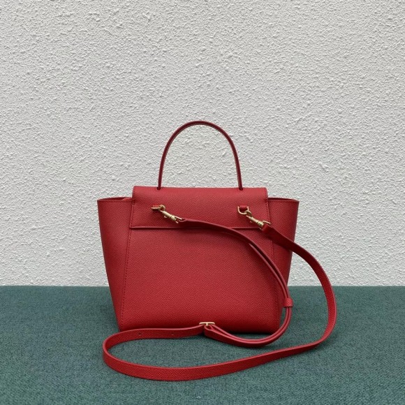 Celine Belt Nano Bag In Red Grained Calfskin Celine Belt Nano Bag In Red Grained Calfskin