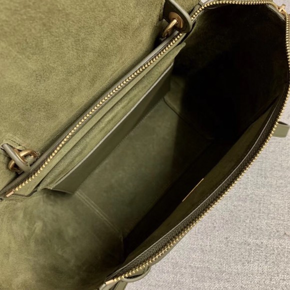 Celine Micro Belt Bag In Army Green Grained Calfskin Celine Micro Belt Bag In Army Green Grained Calfskin