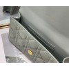 Dior Caro Belt Pouch with Chain In Grey Calfskin