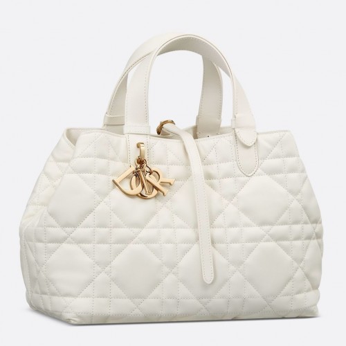 Dior Toujours Medium Bag in White Macrocannage Calfskin Dior Toujours Medium Bag in White Macrocannage Calfskin