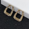 Dior J'Adior Hoop Earrings In Antique Gold Metal and Crystals