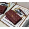 Dior Caro Belt Pouch with Chain In Bordeaux Calfskin