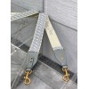 Dior Shoulder Strap with Ring in Gray Oblique Embroidery