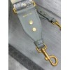 Dior Shoulder Strap with Ring in Gray Oblique Embroidery