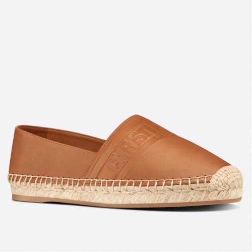 Dior Granville Espadrilles In Brown Embossed Lambskin Dior Granville Espadrilles In Brown Embossed Lambskin