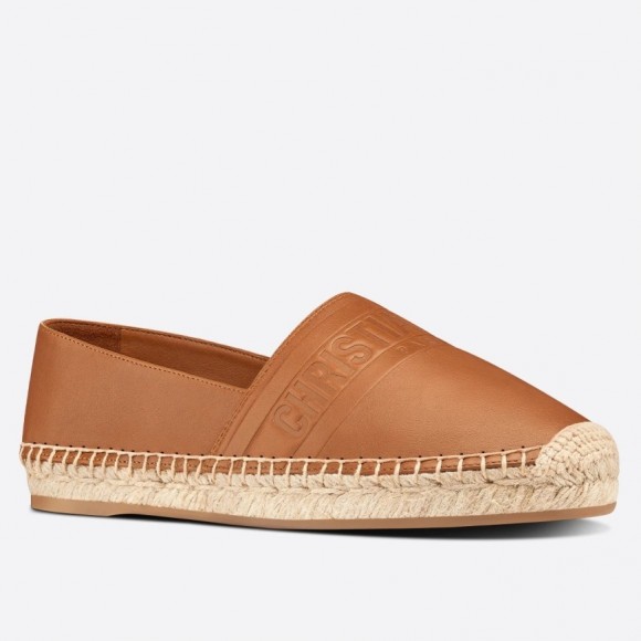 Dior Granville Espadrilles In Brown Embossed Lambskin Dior Granville Espadrilles In Brown Embossed Lambskin