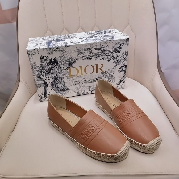 Dior Granville Espadrilles In Brown Embossed Lambskin Dior Granville Espadrilles In Brown Embossed Lambskin
