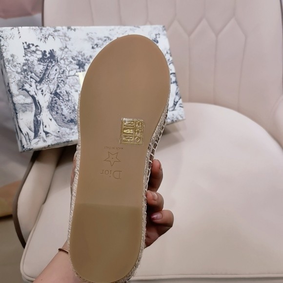 Dior Granville Espadrilles In Brown Embossed Lambskin Dior Granville Espadrilles In Brown Embossed Lambskin