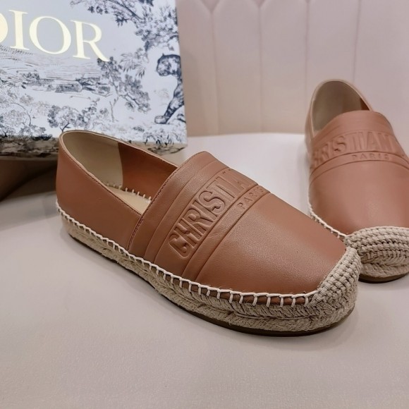 Dior Granville Espadrilles In Brown Embossed Lambskin Dior Granville Espadrilles In Brown Embossed Lambskin