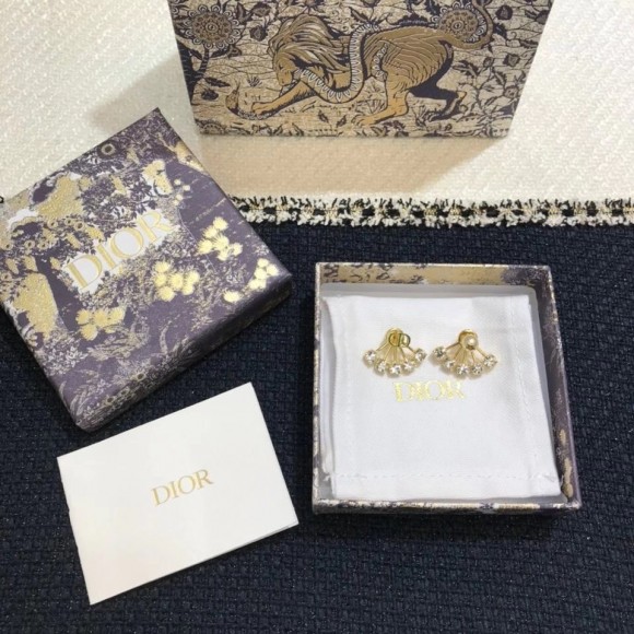 Dior Tribales Earrings In Gold Metal Pearls and Crystals Dior Tribales Earrings In Gold Metal Pearls and Crystals
