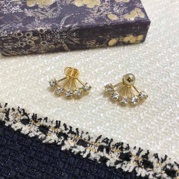 Dior Tribales Earrings In Gold Metal Pearls and Crystals Dior Tribales Earrings In Gold Metal Pearls and Crystals