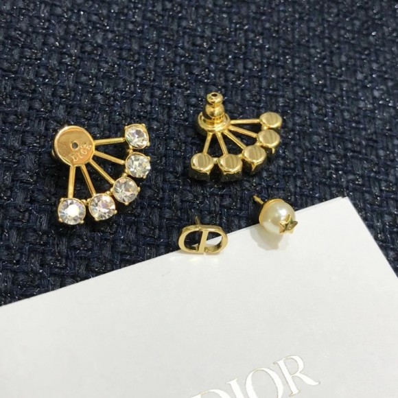 Dior Tribales Earrings In Gold Metal Pearls and Crystals Dior Tribales Earrings In Gold Metal Pearls and Crystals