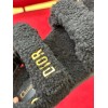 Dior Dioract Sandals In Black Shearling