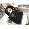 Dior Lady Dior Mini Bag with Chain in Black Cannage Lambskin