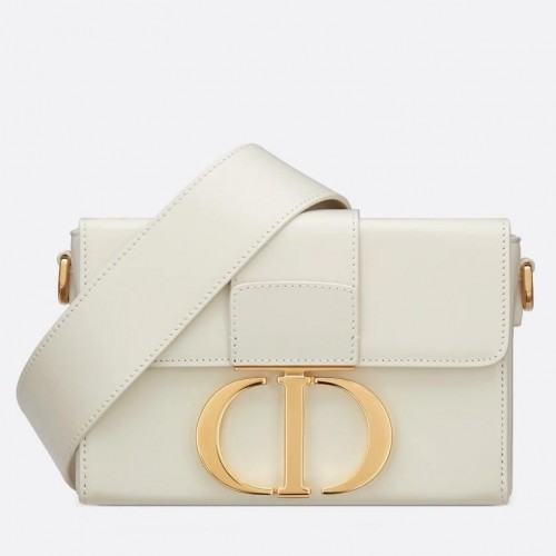 Dior 30 Montaigne Box Bag In White Box Calfskin Dior 30 Montaigne Box Bag In White Box Calfskin