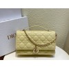 Dior Miss Dior Top Handle Bag in Pastel Yellow Cannage Lambskin