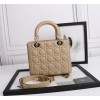 Dior Lady Dior Medium Bag in Beige Lambskin with Enamel Charm