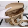 Dior Lady Dior Medium Bag in Beige Lambskin with Enamel Charm