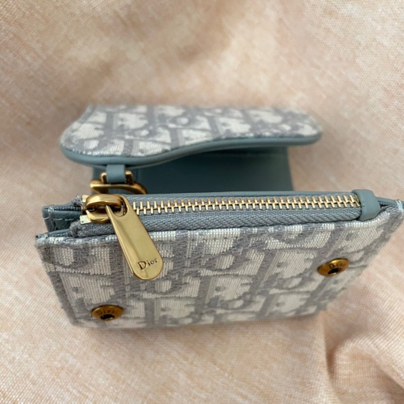 Dior Saddle Lotus Wallet In Grey Oblique Jacquard Dior Saddle Lotus Wallet In Grey Oblique Jacquard
