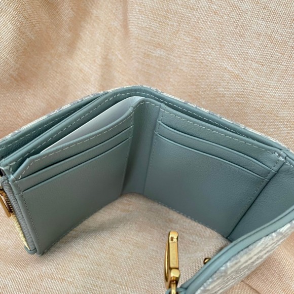 Dior Saddle Lotus Wallet In Grey Oblique Jacquard Dior Saddle Lotus Wallet In Grey Oblique Jacquard