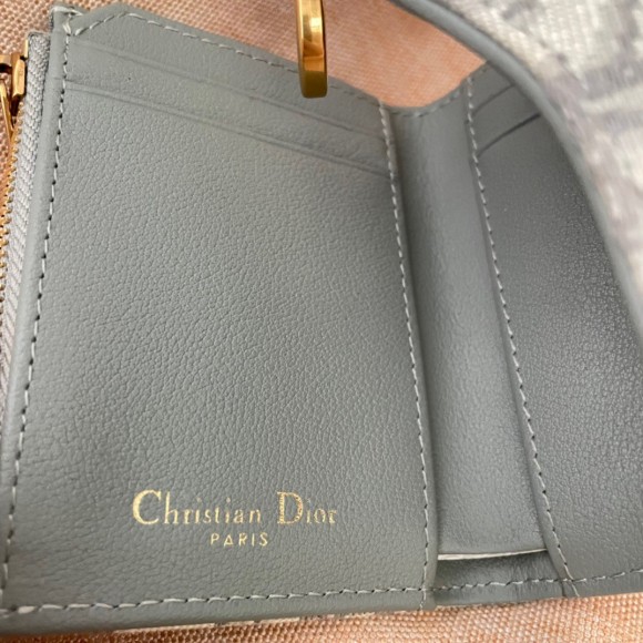 Dior Saddle Lotus Wallet In Grey Oblique Jacquard Dior Saddle Lotus Wallet In Grey Oblique Jacquard