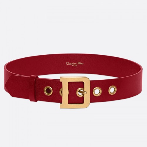 Dior Diorquake 35MM Belt In Red Calfskin Dior Diorquake 35MM Belt In Red Calfskin