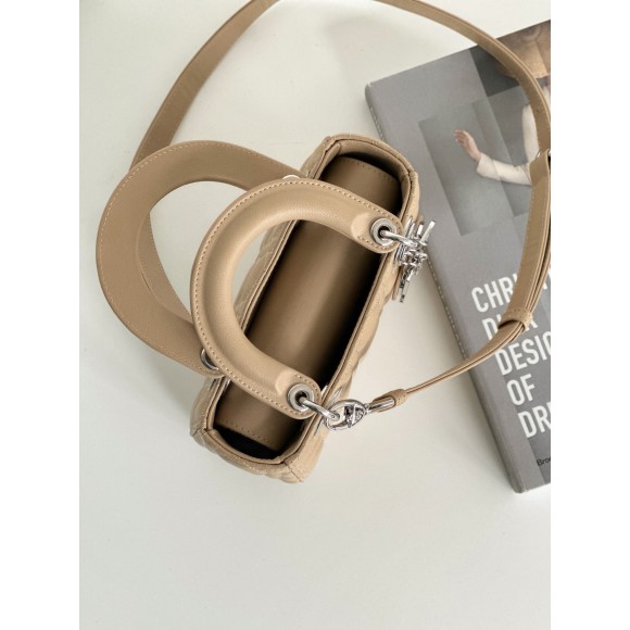 Dior Small Lady Dior My ABCDior Bag in Beige Cannage Lambskin Dior Small Lady Dior My ABCDior Bag in Beige Cannage Lambskin